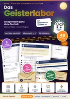 Vorschau - Arbeitsblätter - Das Geisterlabor: Escape Room Halloween Mathe Klasse 5 ohne Technik, nur Papier, zum Ausdrucken | große Zahlen, schriftlich rechnen, Rechenregeln, Größen - Deckblatt