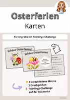 Vorschau - Arbeitsblätter - Materialpaket Feriengrußkarten mit Challenge - Seite 1