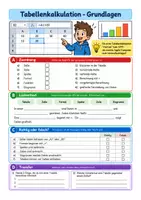 Vorschau - Arbeitsblätter - Tabellenkalkulation, Formeln - Informatik Klasse 7-8, Vertretungsstunde - Deckblatt