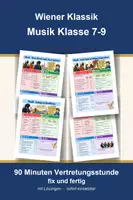 Vorschau - Arbeitsblätter - Wiener Klassik, Mozart Beethoven - Musik Klasse 7-9, Vertretungsstunde - Deckblatt