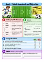 Vorschau - Arbeitsblätter - Fußball, Regeln Taktik - Sport Klasse 5-7, Vertretungsstunde + Übungen - Seite 1
