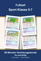 Vorschau - Arbeitsblätter - Fußball, Regeln Taktik - Sport Klasse 5-7, Vertretungsstunde + Übungen - Deckblatt