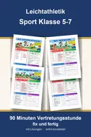 Vorschau - Arbeitsblätter - Leichtathletik, Disziplinen - Sport Klasse 5-7, Vertretungsstunde + Übungen - Deckblatt
