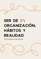Vista previa - Hojas de trabajo - Ser de 2.º: organización, hábitos y realidad - Portada