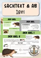 Vorschau - Arbeitsblätter - Igel - Deckblatt