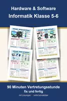 Vorschau - Arbeitsblätter - Hardware, Software - Informatik Klasse 5-6, Vertretungsstunde + Übungen - Deckblatt