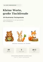 Vorschau - Arbeitsblätter - 20 Tischsprüche mit Bildern für Kita & Krippe ab 2 Jahren – Bildkarten zum Mittagessen - Deckblatt