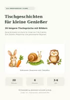 Vorschau - Mal- und Bastelvorlagen - 20 lange Tischsprüche für Kinder von 3–6 Jahren – Illustrierte Bildkarten für die Kita - Deckblatt