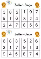 Vorschau - Arbeitsblätter - Zahlen-Bingo 3x3 - Seite 3