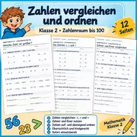 Vorschau - Arbeitsblätter - Zahlenraum 100 - Zahlen vergleichen und ordnen - Deckblatt