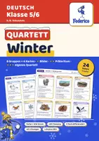 Vorschau - Spiele - Winter Quartett | 8 Gruppen, Präteritum | 72 Karten, 3 Stufen | LRS | Klasse 5–6 - Deckblatt
