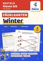 Vorschau - Spiele - Winter Fädelkarten | Überwinterung, Präteritum | 4 Karten, 3 Stufen | LRS | Klasse 5–6 - Deckblatt