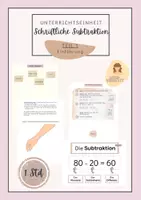 Vorschau - Stundenentwürfe - Schriftliche Subtraktion | Einführung | Abziehen mit Entbündeln - Deckblatt