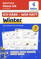 Vorschau - Spiele - Winter Ich habe – wer hat? | Lesekette Winterbegriffe | 2 Sätze, 3 Stufen | LRS | Klasse 5–6 - Deckblatt
