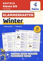 Vorschau - Spiele - Winter Klammerkarten | Winterwissen und Präteritum | 32 Karten, 2 Stufen | LRS | Klasse 5–6 - Deckblatt