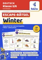 Vorschau - Arbeitsblätter - Winter Escape-Rätsel | Präteritum und Winterwissen | 6 Rätsel, 3 Stufen | LRS | Klasse 5–6 - Deckblatt