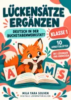 Vorschau - Arbeitsblätter - Lückensätze ergänzen Klasse 1 – Tierfreunde | Deutsch Klasse 1 | 10 Arbeitsblätter als PDF - Deckblatt