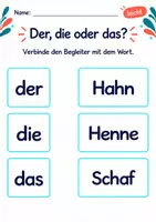 Vorschau - Arbeitsblätter - Begleiter zuordnen Klasse 1 – Tierfreunde | Deutsch Klasse 1 | 10 Arbeitsblätter als PDF - Seite 2
