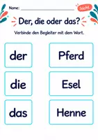 Vorschau - Arbeitsblätter - Begleiter zuordnen Klasse 1 – Tierfreunde | Deutsch Klasse 1 | 10 Arbeitsblätter als PDF - Seite 3