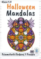 Vorschau - Mal- und Bastelvorlagen - Halloween-Mandala: Kostenloses Ausmalbild für die Grundschule | Freebie - Deckblatt