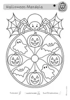 Vorschau - Mal- und Bastelvorlagen - Halloween-Mandala: Kostenloses Ausmalbild für die Grundschule | Freebie - Seite 2