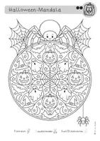Vorschau - Mal- und Bastelvorlagen - Halloween-Mandala: Kostenloses Ausmalbild für die Grundschule | Freebie - Seite 3