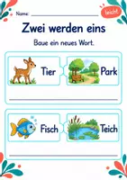 Vorschau - Arbeitsblätter - Zusammengesetzte Wörter Klasse 1 – Tierfreunde | Deutsch Klasse 1 | 10 Arbeitsblätter als PDF - Seite 2