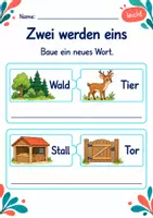 Vorschau - Arbeitsblätter - Zusammengesetzte Wörter Klasse 1 – Tierfreunde | Deutsch Klasse 1 | 10 Arbeitsblätter als PDF - Seite 3
