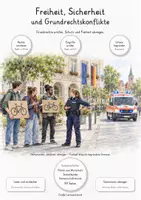 Vorschau - Unterrichtsreihen - Freiheit, Sicherheit & Grundrechtskonflikte – Große PoWi-Lernwerkstatt | Grundrechte, Verhältnismäßigkeit, Meinungsfreiheit, Datenschutz, Überwachung & Versammlungsfreiheit | Arbeitsblätter mit Lösungen - Deckblatt
