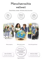 Vorschau - Unterrichtsreihen - Menschenrechte weltweit – Große Lernwerkstatt Politik & Sozialkunde | Allgemeine Erklärung der Menschenrechte, Kinderrechte, UNO, Menschenrechtsverletzungen & internationale Organisationen | Mit Lösungen - Deckblatt