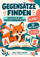 Vorschau - Arbeitsblätter - Gegensätze finden Klasse 1 – Tierfreunde | Deutsch Klasse 1 | 10 Arbeitsblätter als PDF - Deckblatt