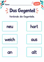 Vorschau - Arbeitsblätter - Gegensätze finden Klasse 1 – Tierfreunde | Deutsch Klasse 1 | 10 Arbeitsblätter als PDF - Seite 3