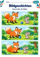 Vorschau - Arbeitsblätter - Bildergeschichten erzählen Klasse 1 – Tierfreunde | Deutsch Klasse 1 | 10 Arbeitsblätter als PDF - Seite 2