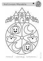 Vorschau - Mal- und Bastelvorlagen - Mandala Halloween Gruselvilla - Seite 2