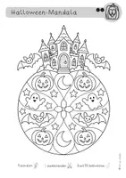 Vorschau - Mal- und Bastelvorlagen - Mandala Halloween Gruselvilla - Seite 3