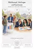 Vorschau - Unterrichtsreihen - Wahlkampf, Umfragen & Koalitionen – Große PoWi-Lernwerkstatt | Wahlwerbung, Meinungsumfragen, Prognosen, Hochrechnungen, Regierungsbildung & Koalitionsvertrag | Komplette Unterrichtseinheit mit Lösungen - Deckblatt