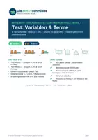 Vorschau - Test - Test Variablen & Terme – 4 Versionen (Gruppe A/B, 2 Niveaus) mit Erwartungshorizont & Notenschlüssel - Seite 1