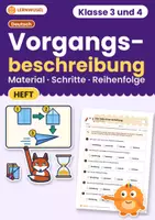 Vorschau - Arbeitsblätter - Vorgangsbeschreibung schreiben – Übungsheft | Klasse 3 und 4 | mit Lösungen - Deckblatt