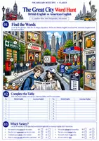 Vorschau - Arbeitsblätter - BE vs AE - 2 worksheets - different vocabulary (British vs American English) - Deckblatt