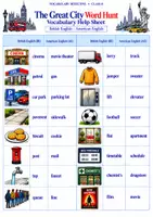 Vorschau - Arbeitsblätter - BE vs AE - 2 worksheets - different vocabulary (British vs American English) - Seite 1