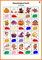Voorbeeld - Kleurenspeurtocht Halloween - eerste leerjaar - Pagina 1