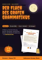 Vorschau - Arbeitsblätter - Halloween Escape Room Deutsch 7 8 – Rechtschreibung, Komma & Wortarten - Deckblatt