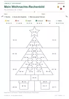 Vorschau - Arbeitsblätter - Weihnachts-Rechenbild bis 100 – Plus & Minus 2. Klasse Freebie - Seite 1