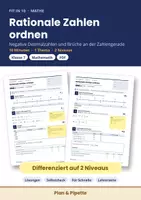 Vorschau - Arbeitsblätter - Mathe Klasse 7 Bundle – 10 differenzierte Übungsblätter (2 Niveaus) mit Lösungen: ganze Zahlen, rationale Zahlen, Brüche, Terme, Gleichungen, Dreisatz, Prozent, Winkel | Fit in 10 Mathe - Seite 1