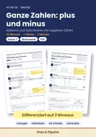 Vorschau - Arbeitsblätter - Ganze Zahlen addieren und subtrahieren Klasse 7 – Differenziertes Arbeitsblatt mit Lösungen | Fit in 10 Mathe - Deckblatt