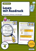 Vorschau - Arbeitsblätter - Lesen mit Ausdruck Klasse 4 | Betont vorlesen, Rollen lesen, kleine Szenen | mit Lösungen - Deckblatt