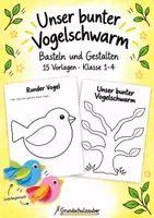 Vorschau - Mal- und Bastelvorlagen - Vögel basteln - Vorlagen für Fensterbilder, Girlanden und ein Klassenbild - Deckblatt