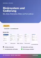 Vorschau - Arbeitsblätter - Binärsystem und Codierung | Arbeitsheft + Lernzielkontrolle | Bits, Bytes, Binärzahlen | Informatik Klasse 6/7 | mit Lösungen - Seite 1