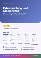 Vorschau - Arbeitsblätter - Cybermobbing und Klassenchat | Arbeitsheft + Lernzielkontrolle | Erkennen, Regeln, Bilder, Recht, Hilfe | Medienbildung Klasse 6/7 | mit Lösungen - Seite 1