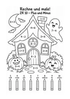 Vorschau - Arbeitsblätter - Halloween Rechenmalblätter Geisterhaus vierfach differenziert - Seite 2